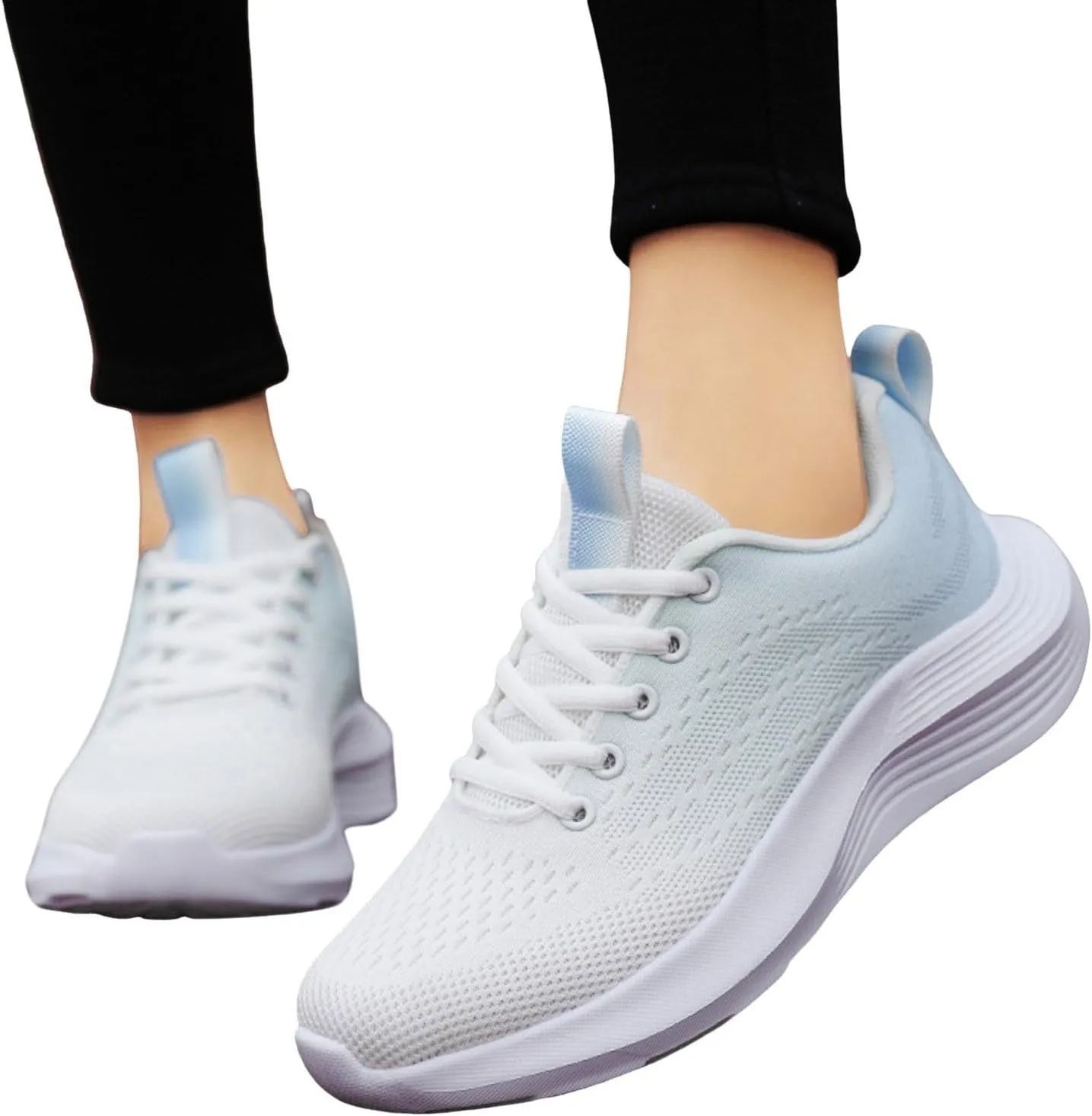 Womens Comfortable Sneakers with Arch Support,Non Slip Cushioned Running Shoes for Women,Summer Breathable Mesh Knit Lightweight Sneaker Travel Friendly Footwear Gym Workout Shoes Daily Work
