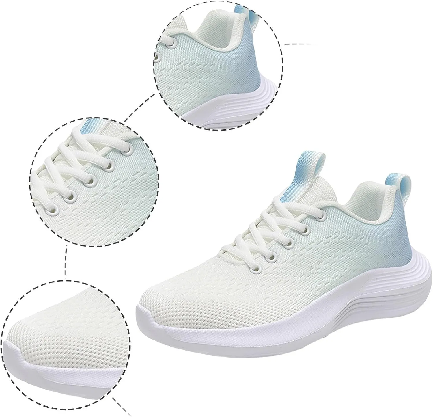 Womens Comfortable Sneakers with Arch Support,Non Slip Cushioned Running Shoes for Women,Summer Breathable Mesh Knit Lightweight Sneaker Travel Friendly Footwear Gym Workout Shoes Daily Work