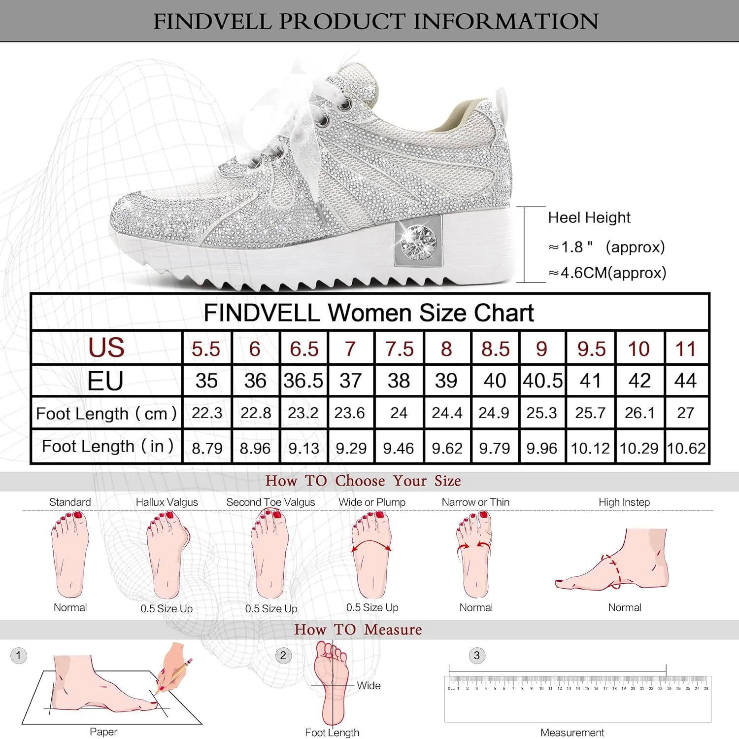 Women's Fashion Glitter Sneakers Platform Wedge Shoes Sparkly Rhinestone High Top Sneakers Trendy Sequin Shoes Wedding Bride Dress