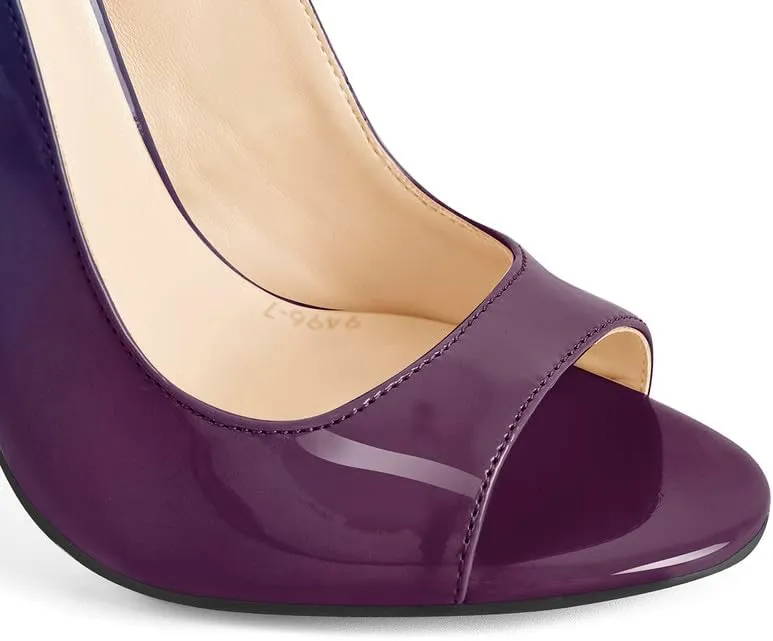 Women's Fashion Open Peep Toe Adjustable Buckle Backstrap Slingback Stiletto Heel Dress Sandals