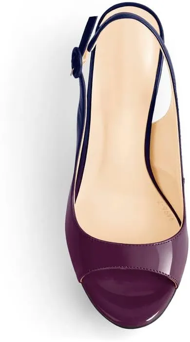 Women's Fashion Open Peep Toe Adjustable Buckle Backstrap Slingback Stiletto Heel Dress Sandals