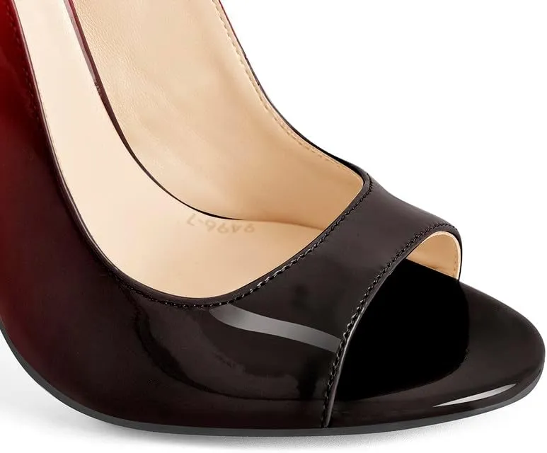 Women's Fashion Open Peep Toe Adjustable Buckle Backstrap Slingback Stiletto Heel Dress Sandals