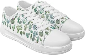 Women's Lace Up Low Top Canvas Shoes Fashion Casual Round Toe Sneakers Hands Free No Laces Barefoot Shoes US5.5-13.5