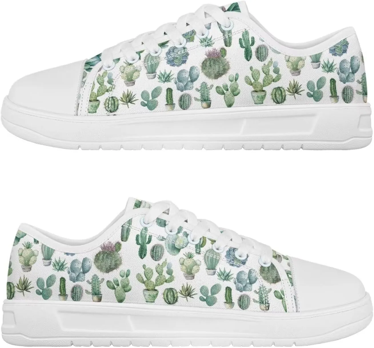 Women's Lace Up Low Top Canvas Shoes Fashion Casual Round Toe Sneakers Hands Free No Laces Barefoot Shoes US5.5-13.5