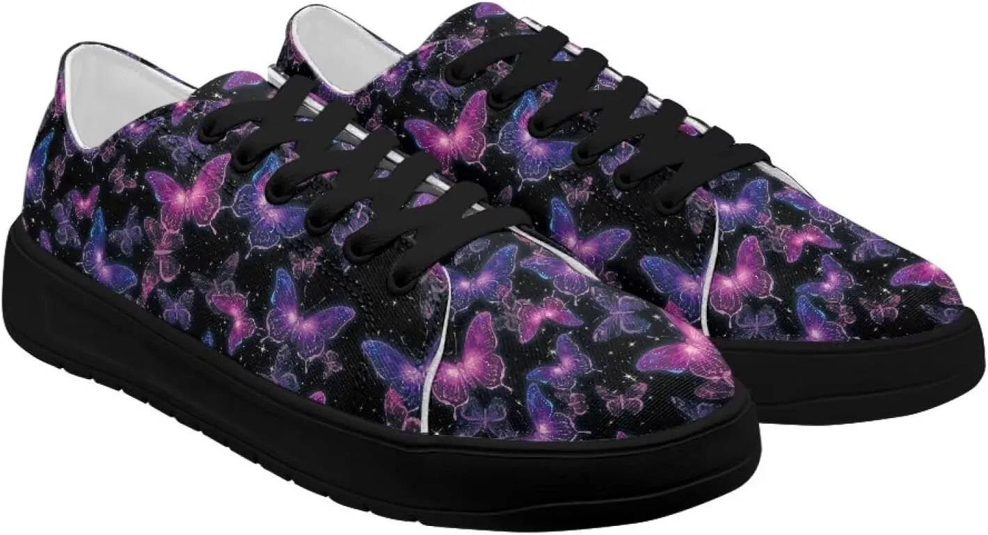 Women's Lace up Low Top Canvas Shoes Low Top Sneakers Fashion Casual Sneakers with Arch Support Comfy Flats 5.5-13.5