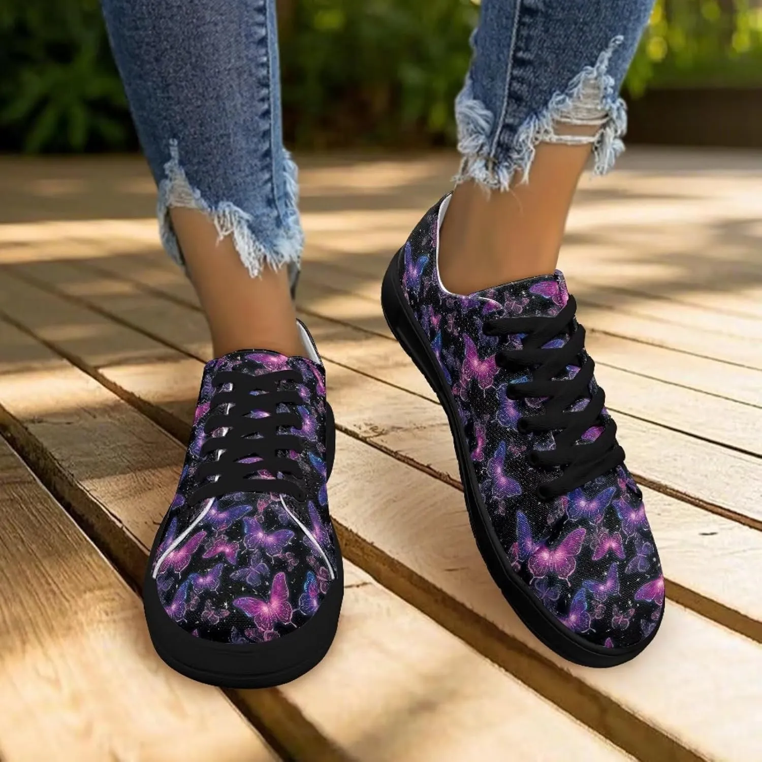 Women's Lace up Low Top Canvas Shoes Low Top Sneakers Fashion Casual Sneakers with Arch Support Comfy Flats 5.5-13.5