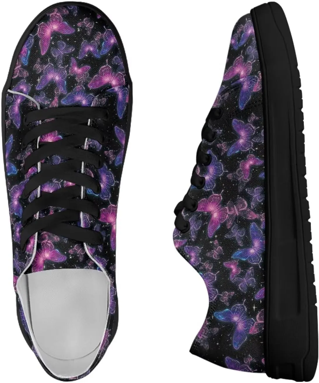 Women's Lace up Low Top Canvas Shoes Low Top Sneakers Fashion Casual Sneakers with Arch Support Comfy Flats 5.5-13.5