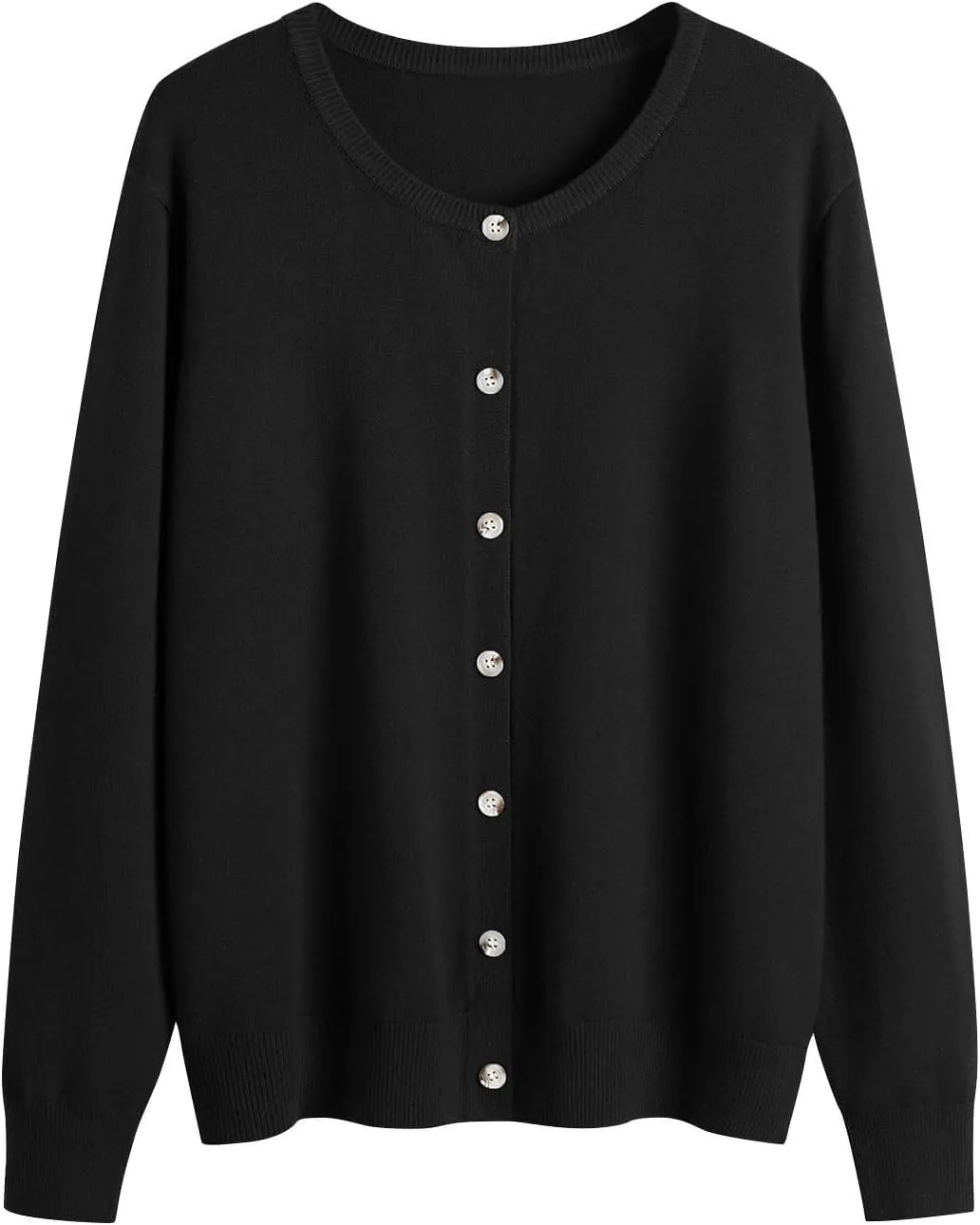 Women's Long Sleeve V-Neck Knit Cardigans Open Front Trendy Outwear Button up Lightweight Casual Sweater