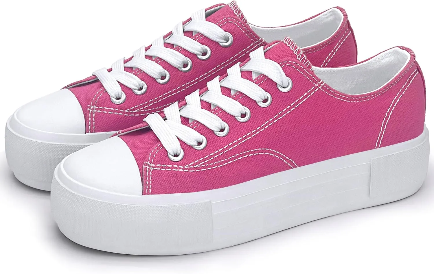 Women's Platform Sneakers 4cm Height Increase, Classic Canvas Platform Low Top Sneakers for Women and Teen Girls, Multiple Colors Fashion Trendy Cute Shoes