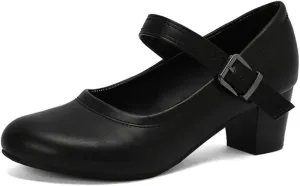 Women's Round Toe Closed Low Chunky Heel Block Ankle Strap Buckle Mary Jane Shoes Comfort Office Work Wedding Party Dress Pumps