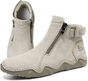 Women's Suede Round Toe Zipper Chukka Boot Warm Fur Lined Snow Boot Ankle High Top Casual Booties Winter Cold Weather outdoor hiking Boots