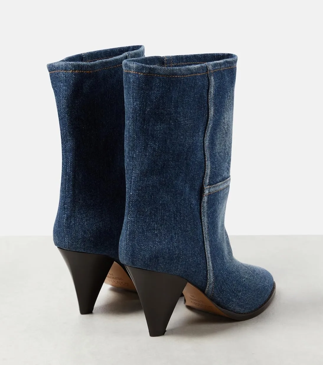 Women's Western Cowgirl Cowboy Ankle Boots Pointed Toe kitten heels Boots Pull On Mid Calf Leather Booties Tapered Heel Short Low Heel Booties 3 Inches