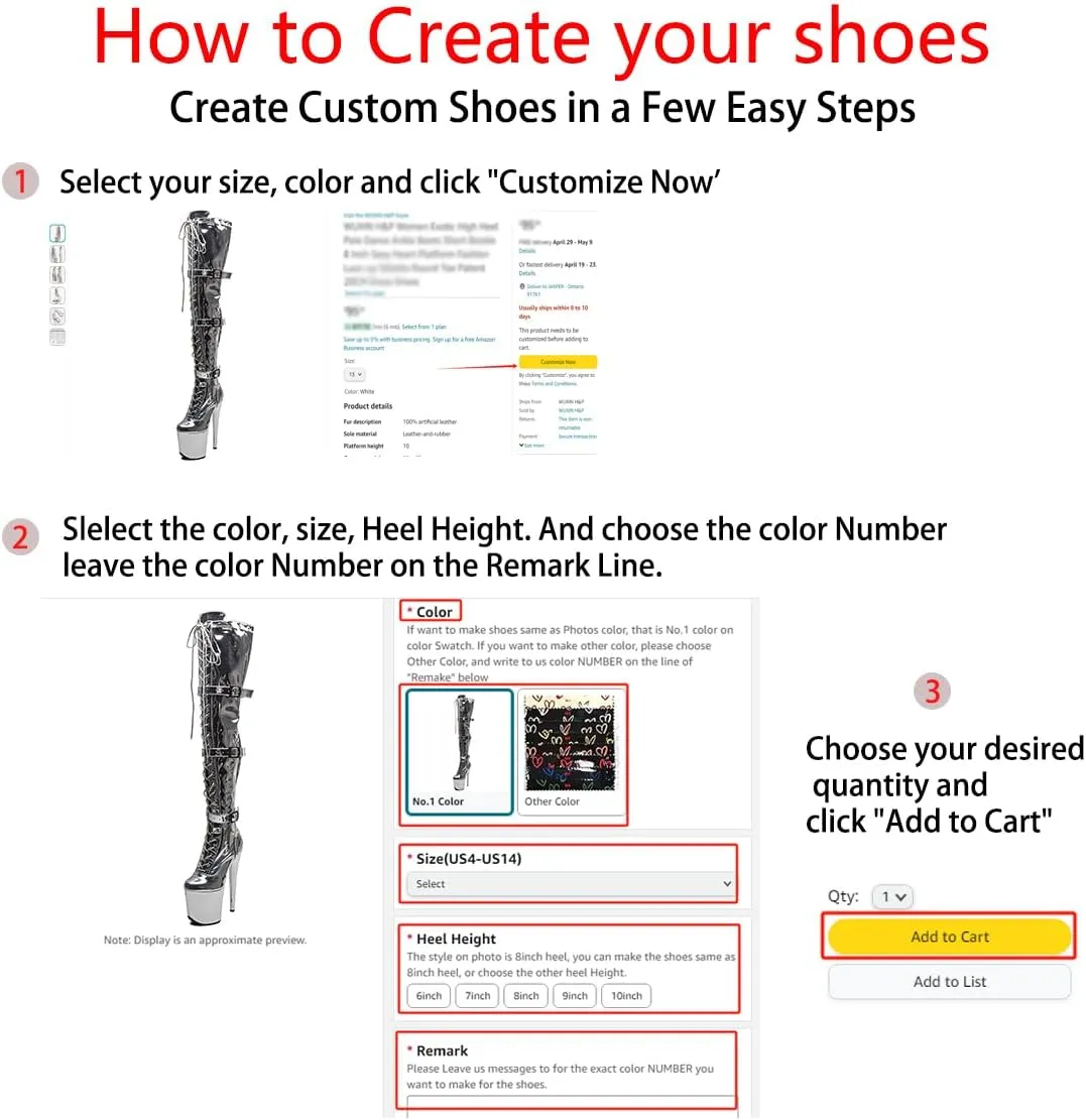 WUXIN H&P Women's Over The Knee Pole Dance Thigh High Heel Boots Platform Glitter Mirror Hologram Zip Lace Up Fashion Sexy Party Round Toe Stiletto 8 inch Exotic Heels