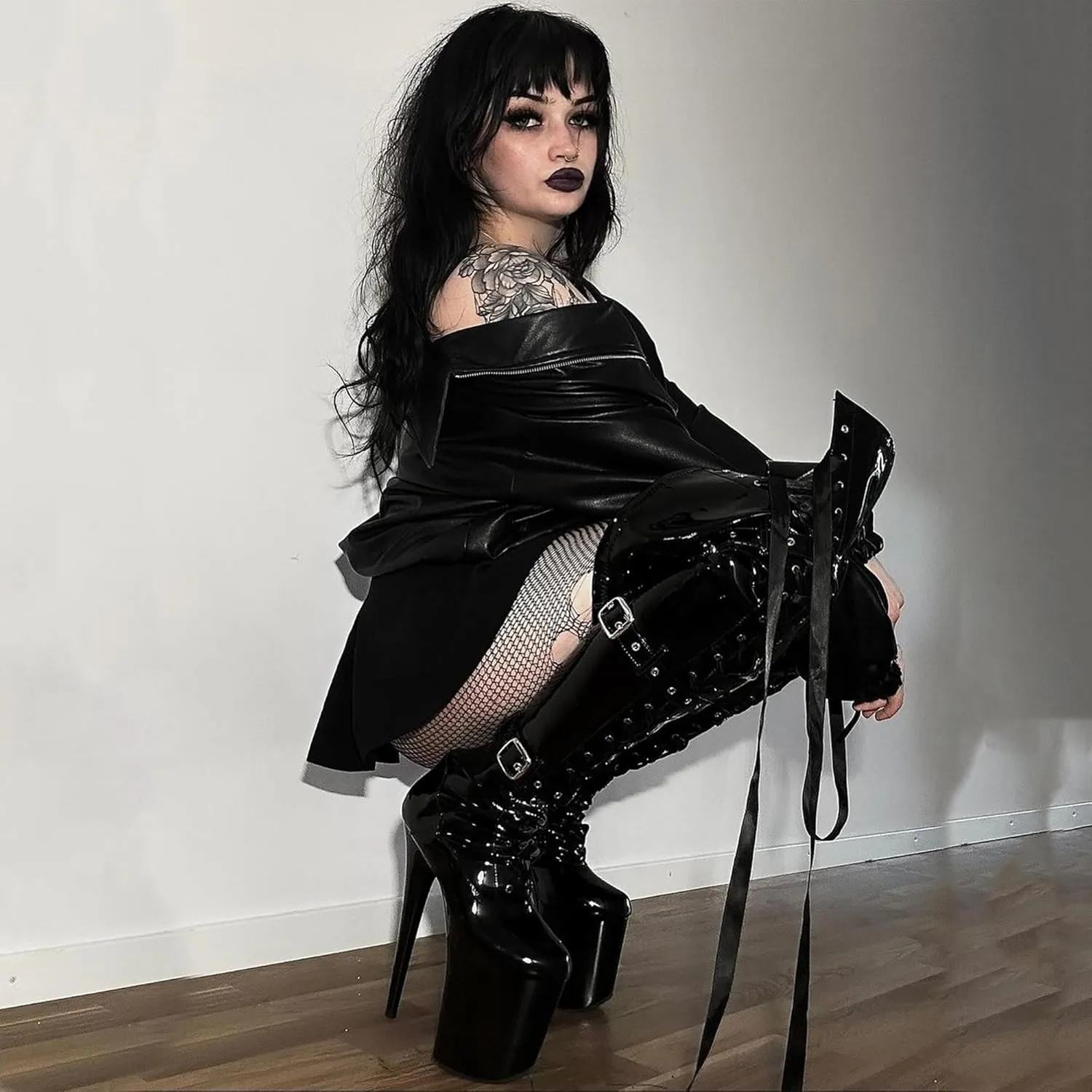 WUXIN H&P Women's Over The Knee Thigh High Heel Boots Shoes,Pole Dance Boots Shoes, 6 Inch 15CM Platform Stiletto Exotic Heels Boots Shoes