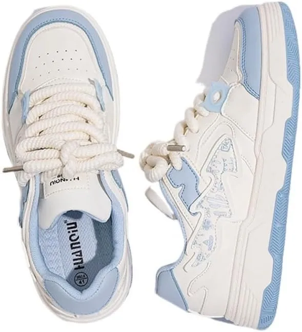 Y2K Korean Chunky White Sneakers, Kawaii Anime Ice Cream Style, Cloud Sole Breathable Shoes for Travel, Ins Outfit for Students, Trendy Gift for Daughter