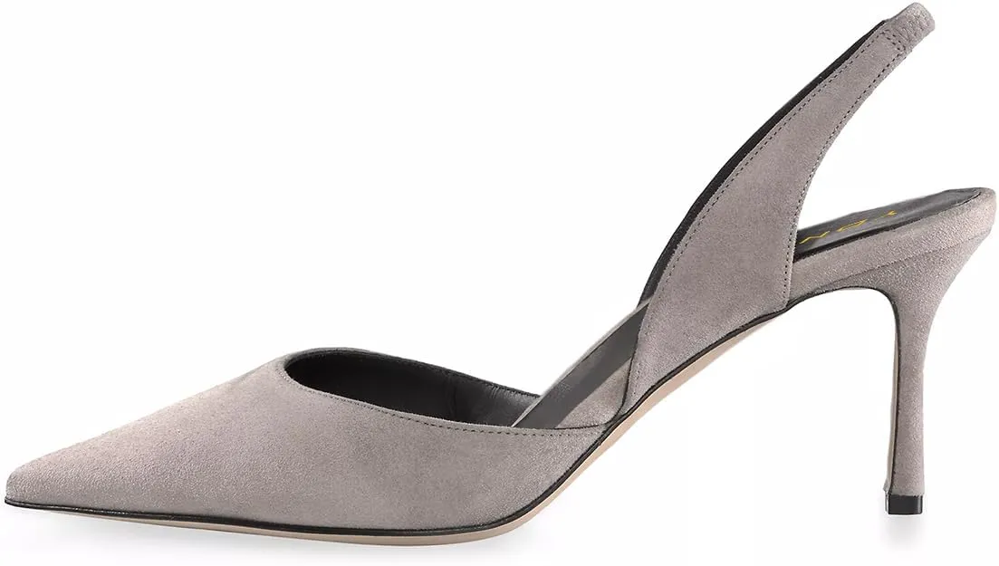 YDN Womens Pointed Closed Toe Elastic Slingback Pumps Slip On Stiletto High Heel Sandals Party Dress Dating Shoes Size 4-16 US